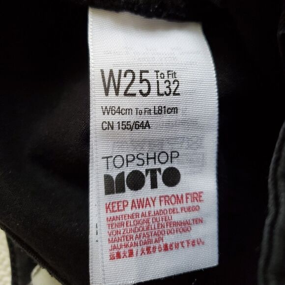 Topshop Moto Jamie High Waisted Skinny Jeans - size 25 in Black - Picture 12 of 14